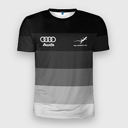 Мужская спорт-футболка Audi, Ауди Серый градиент