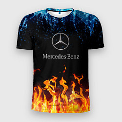 Футболка спортивная мужская Mercedes-Benz: Вода и Огонь, цвет: 3D-принт