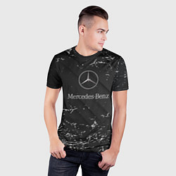 Футболка спортивная мужская Mercedes-Benz штрихи black, цвет: 3D-принт — фото 2