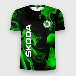 Футболка спортивная мужская Skoda: Green Smoke, цвет: 3D-принт