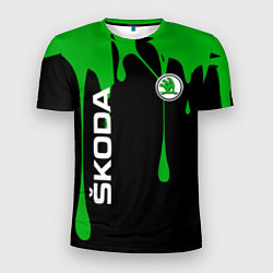 Футболка спортивная мужская Skoda: Подтеки, цвет: 3D-принт