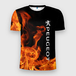 Мужская спорт-футболка Peugeot пламя огня