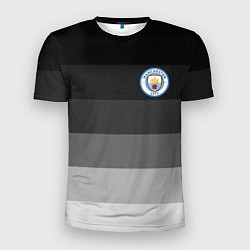 Футболка спортивная мужская Манчестер Сити, Manchester City, Серый градиент, цвет: 3D-принт