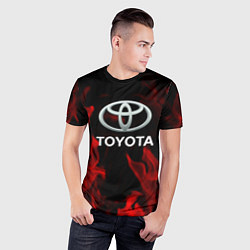 Футболка спортивная мужская Toyota Red Fire, цвет: 3D-принт — фото 2