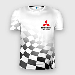 Мужская спорт-футболка Митсубиси Mitsubishi финишный флаг