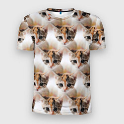 Мужская спорт-футболка Маленький котенок паттерн