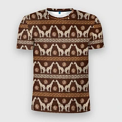 Мужская спорт-футболка Жирафы Африка паттерн