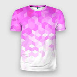 Мужская спорт-футболка 3D ромб розовый