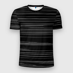 Мужская спорт-футболка Узор H&S Полосы Черно-белый 119-9-35-5-f-2