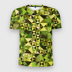 Мужская спорт-футболка Камуфляж Призма - лес