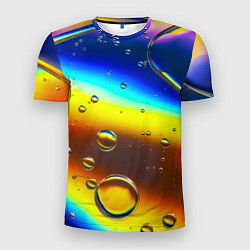 Мужская спорт-футболка Градиент Жёлто-Синяя Абстракция