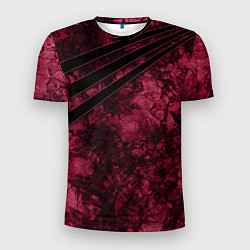 Мужская спорт-футболка Мраморный бордовый текстурированный узор