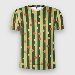 Футболка спортивная мужская Забавный полосато-гороховый принт, цвет: 3D-принт