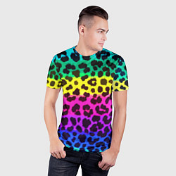 Футболка спортивная мужская Leopard Pattern Neon, цвет: 3D-принт — фото 2