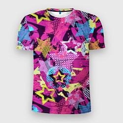 Футболка спортивная мужская Star Colorful Pattern Fashion Neon, цвет: 3D-принт