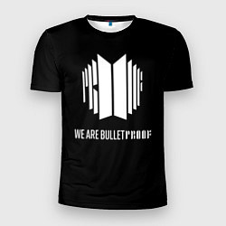 Футболка спортивная мужская BTS WE ARE BULLETPROOF БТС - мы пуленепробиваемые, цвет: 3D-принт