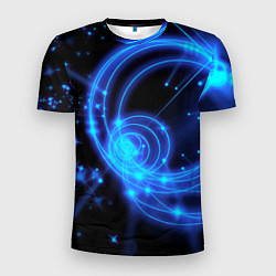 Мужская спорт-футболка Неоновый космос Neon space