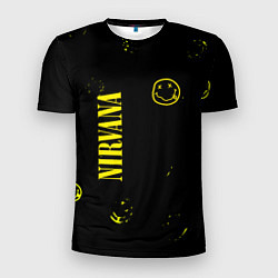 Футболка спортивная мужская Nirvana паттерн смайлы, цвет: 3D-принт