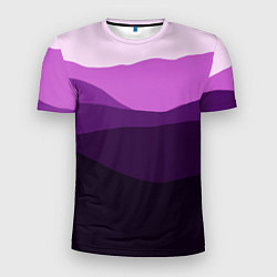 Мужская спорт-футболка Фиолетовый градиент горы абстракция