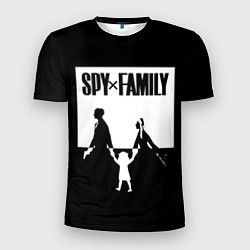 Мужская спорт-футболка Spy x Family: Семья шпиона черно-белая