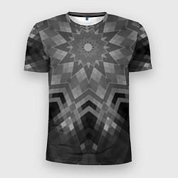 Мужская спорт-футболка Серый геометрический орнамент-калейдоскоп