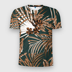 Мужская спорт-футболка Цветы Приглушённые Тропики