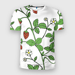 Мужская спорт-футболка Цветы Земляники Лесной