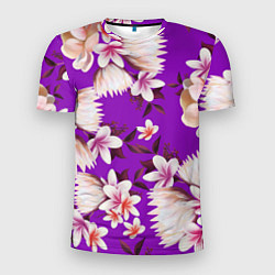 Мужская спорт-футболка Цветы Фиолетовый Цветок