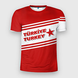 Футболка спортивная мужская Надпись Турция на турецком и английском языках, цвет: 3D-принт
