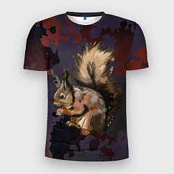 Мужская спорт-футболка Белка пушистый хвост
