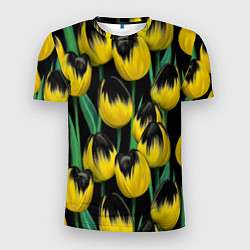 Мужская спорт-футболка Цветы Желтые Тюльпаны