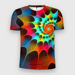 Мужская спорт-футболка Красочная неоновая спираль Colorful neon spiral