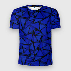 Мужская спорт-футболка Синие треугольники-геометрический узор