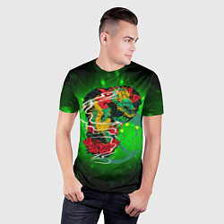 Футболка спортивная мужская Зеленый дракон DRAGON, цвет: 3D-принт — фото 2