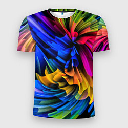 Мужская спорт-футболка Абстрактная неоновая композиция Abstract neon comp