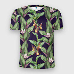 Мужская спорт-футболка Цветы Орхидеи