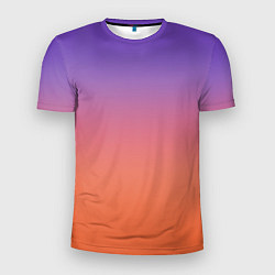 Мужская спорт-футболка Трендовый красно-фиолетовый градиент