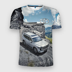Мужская спорт-футболка Toyota Land Cruiser 300 Горная дорога
