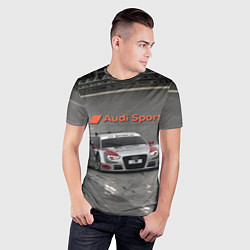 Футболка спортивная мужская Audi Sport Racing Team Short Track Car Racing Авто, цвет: 3D-принт — фото 2