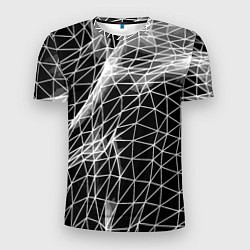 Мужская спорт-футболка Полигональный объёмный авангардный узор