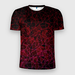 Футболка спортивная мужская Темно-красный абстрактный узор, цвет: 3D-принт