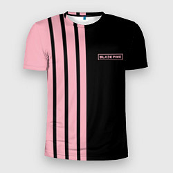 Футболка спортивная мужская BLACKPINK HALF BLACK-PINK MINI LOGO, цвет: 3D-принт