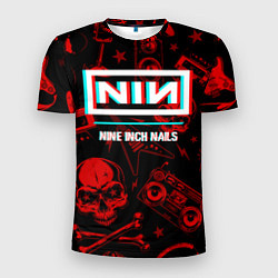 Футболка спортивная мужская Nine Inch Nails Rock Glitch, цвет: 3D-принт