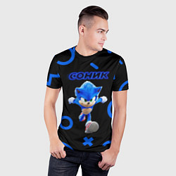 Футболка спортивная мужская Sonic фигуры, цвет: 3D-принт — фото 2