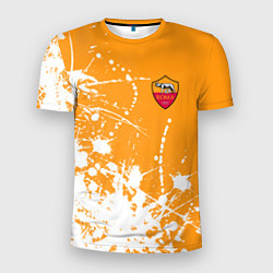 Мужская спорт-футболка Roma маленькое лого краска