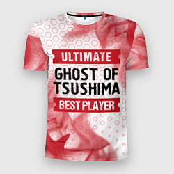 Футболка спортивная мужская Ghost of Tsushima: красные таблички Best Player и, цвет: 3D-принт