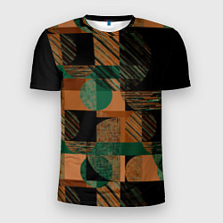 Мужская спорт-футболка Текстурированный абстрактный, геометрический принт