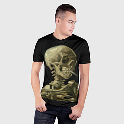 Футболка спортивная мужская Череп с горящей сигаретой, цвет: 3D-принт — фото 2