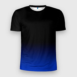 Мужская спорт-футболка Черный с синим градиент