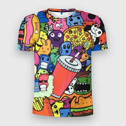 Мужская спорт-футболка Fast food pattern Pop art Fashion trend